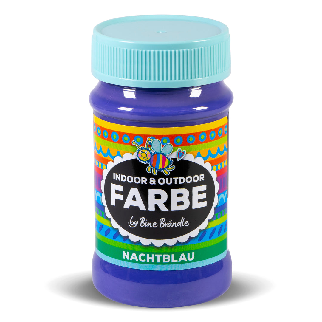 Nachtblaue Acrylfarbe in Kunststoffflasche für Bastelarbeiten im Innen- und Außenbereich 