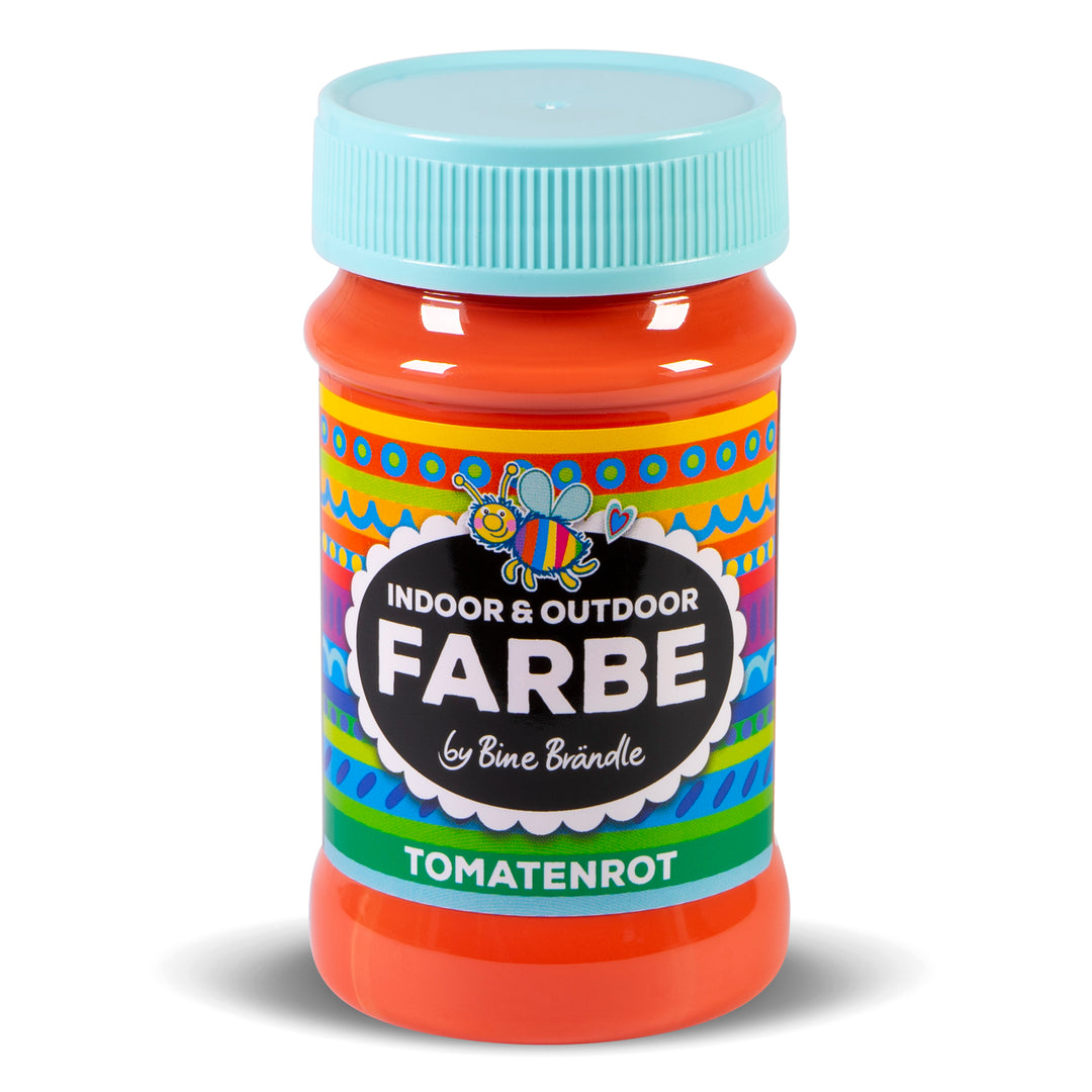 Tomatenrote Acrylfarbe in Kunststoffflasche für Bastelarbeiten im Innen- und Außenbereich 