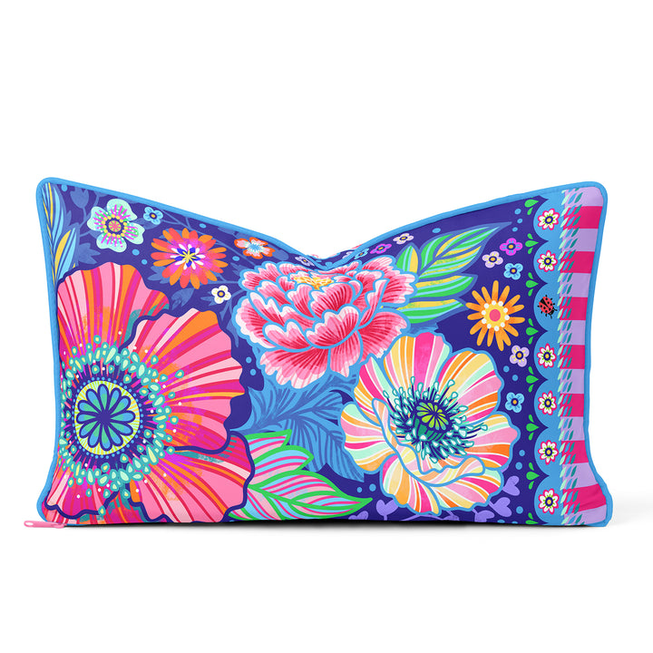 Lieblingskissen – Blumenzauber blau 60 cm x 30 cm