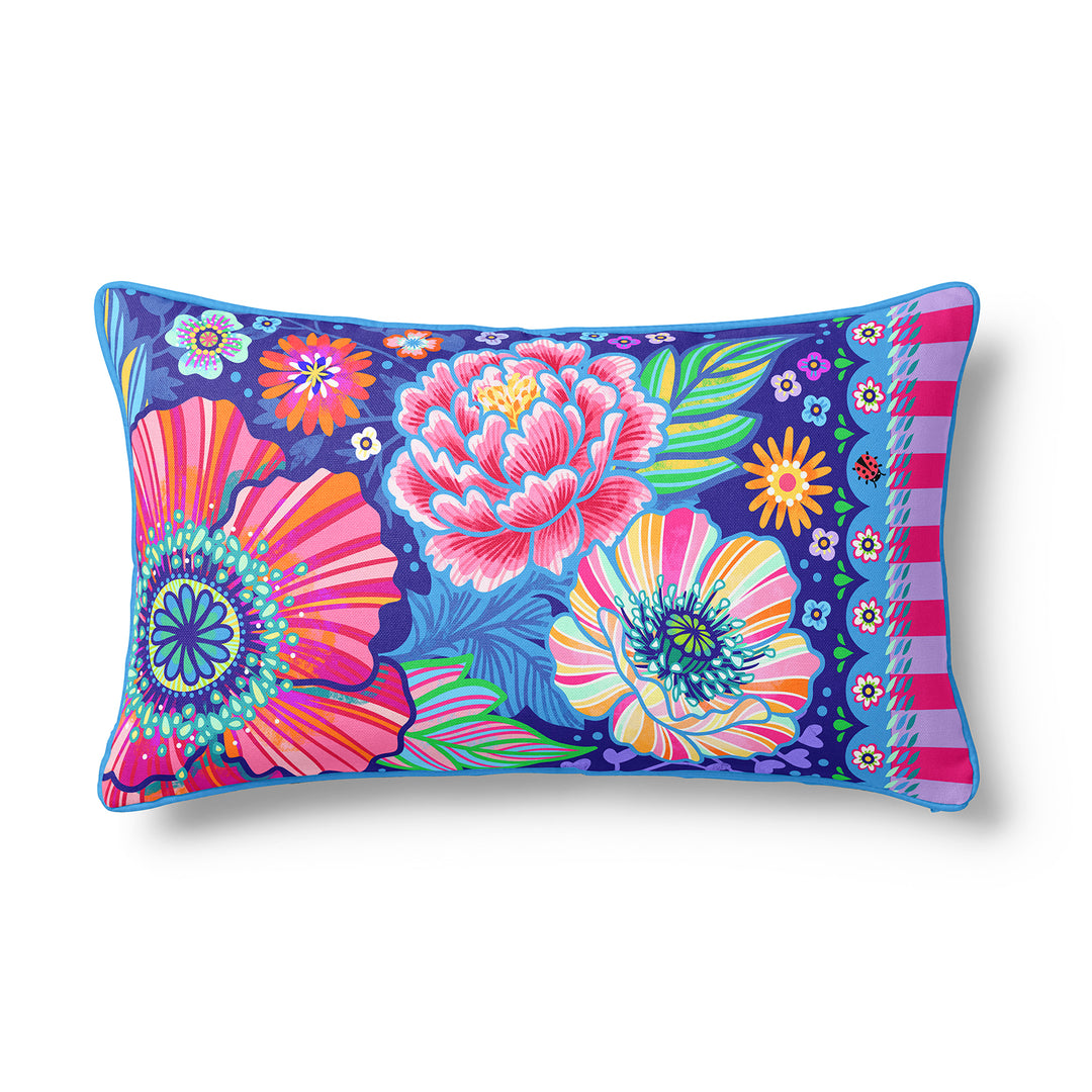 Lieblingskissen – Blumenzauber blau 60 cm x 30 cm