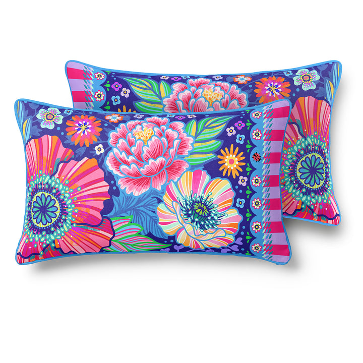 Lieblingskissen – Blumenzauber blau 60 cm x 30 cm