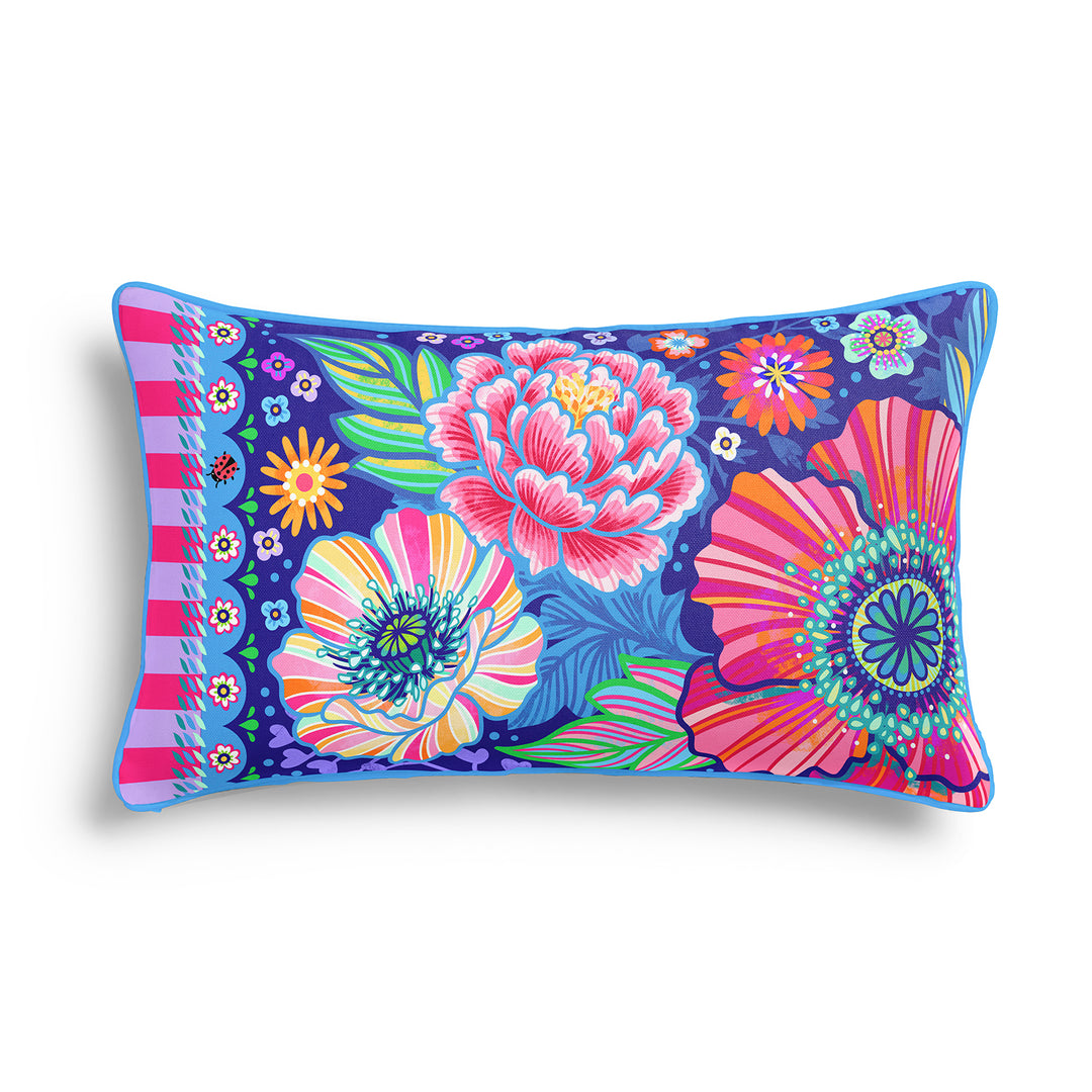 Lieblingskissen – Blumenzauber blau 60 cm x 30 cm