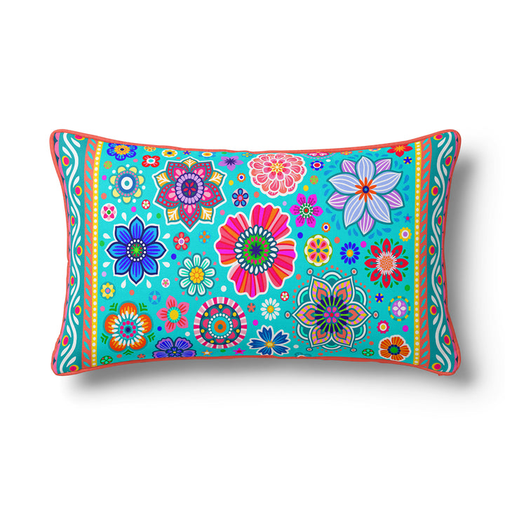 Lieblingskissen – Flora türkis 60 cm x 30 cm