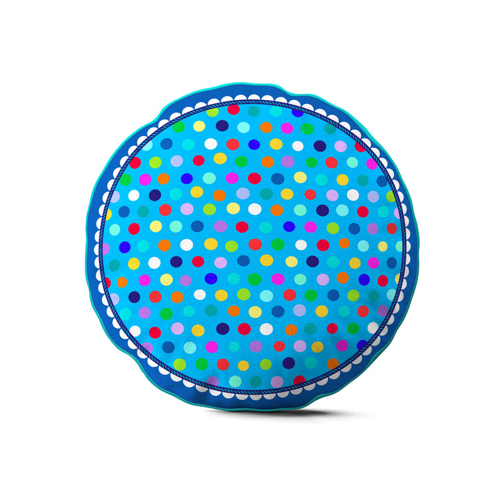 Lieblingskissen – Konfetti blau ⌀ 50 cm