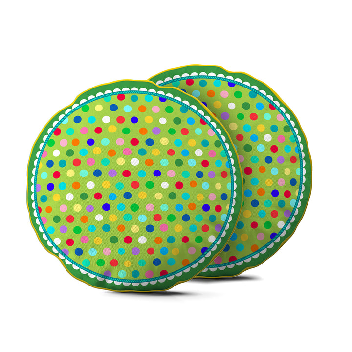 Lieblingskissen – Konfetti grün ⌀ 50 cm