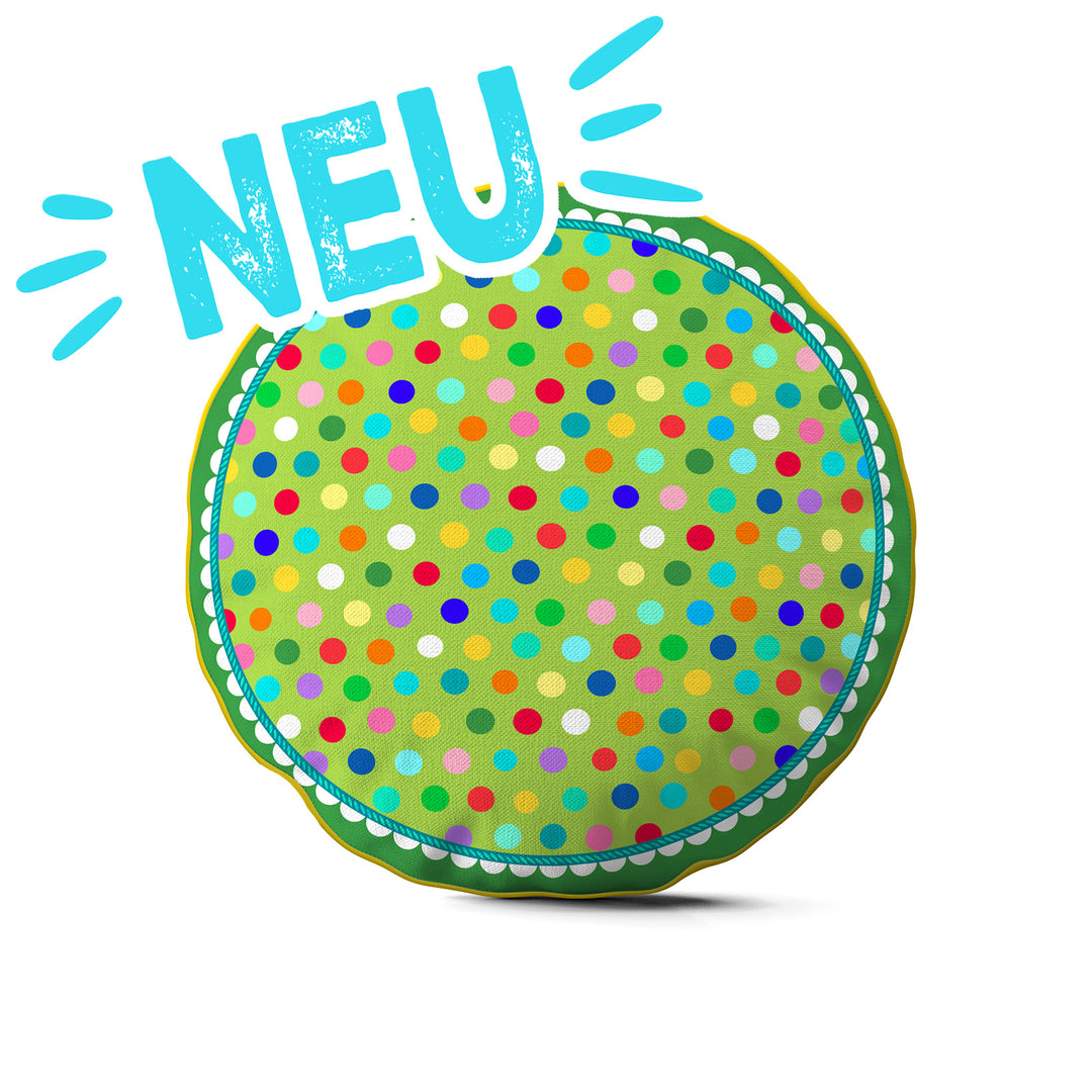 Lieblingskissen – Konfetti grün ⌀ 50 cm