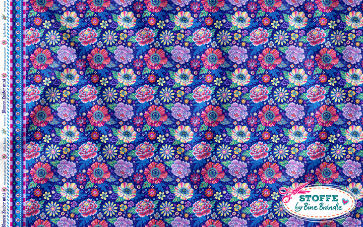 Blumenzauber MINI blau – Stoff