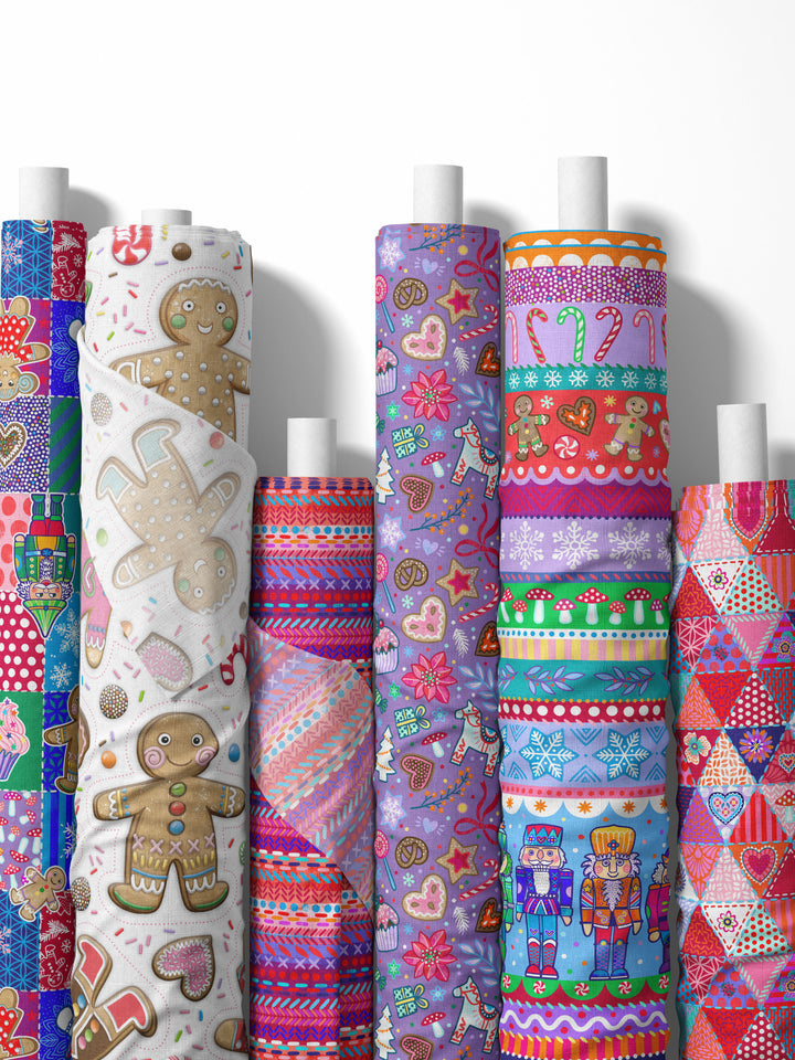 Lebkuchenmännchen groß weiß - Stoff Klassiker als 1 m Stück z.B. für Stoffnähset