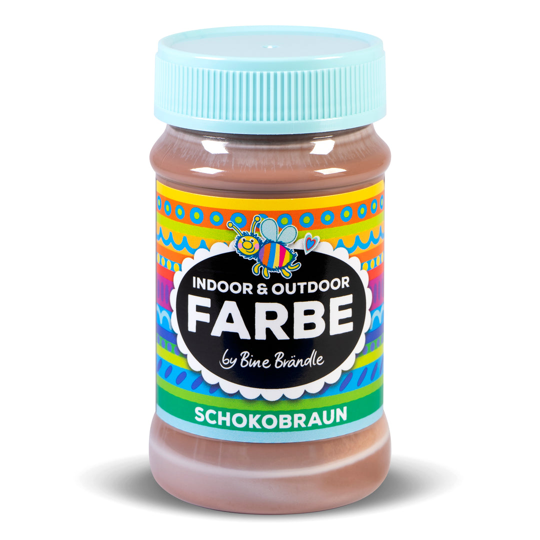 Schokobraune Acrylfarbe in Kunststoffflasche für Bastelarbeiten im Innen- und Außenbereich 