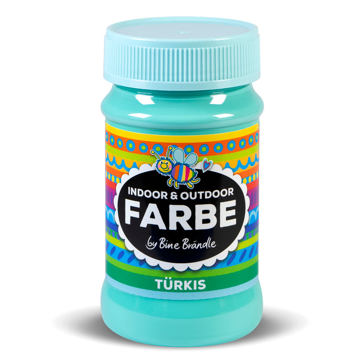 Türkis Acrylfarbe in Kunststoffflasche für Bastelarbeiten im Innen- und Außenbereich 